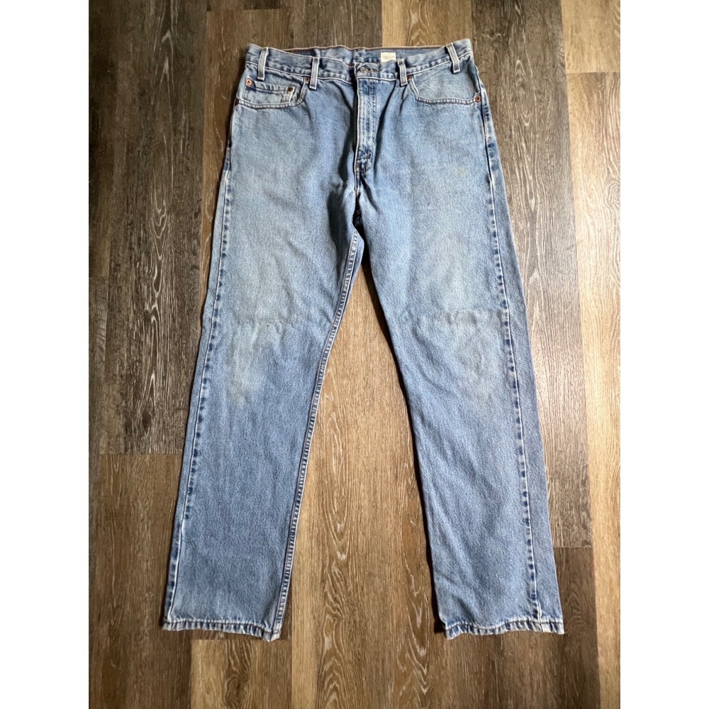 Levis 505 Jeans Mens 36x32 Blue Straight Leg Regular Fit Denim 100% Cotton